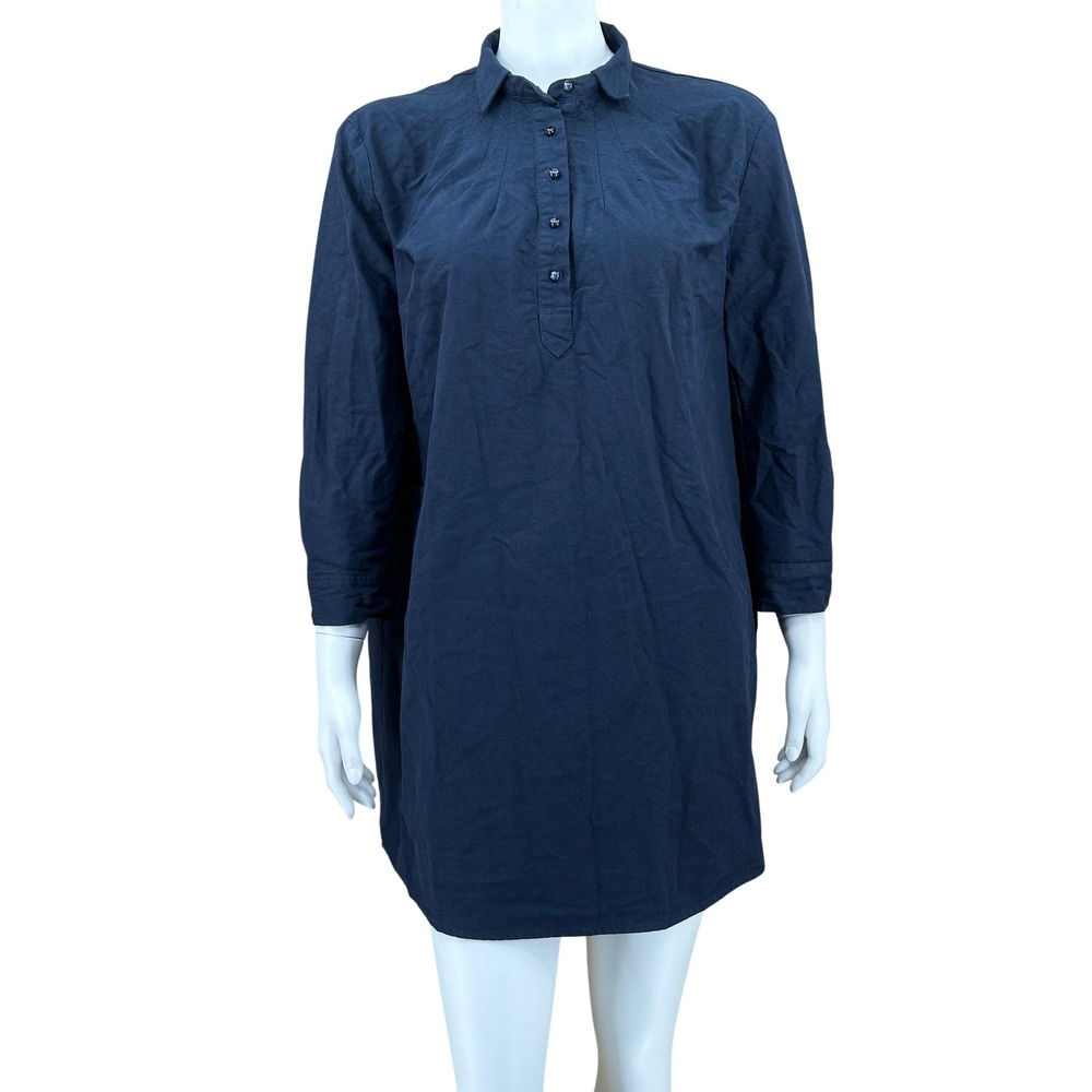 Pomander Place Tuckernuck Dress Women Medium French Navy Polly Cotton Minimalist